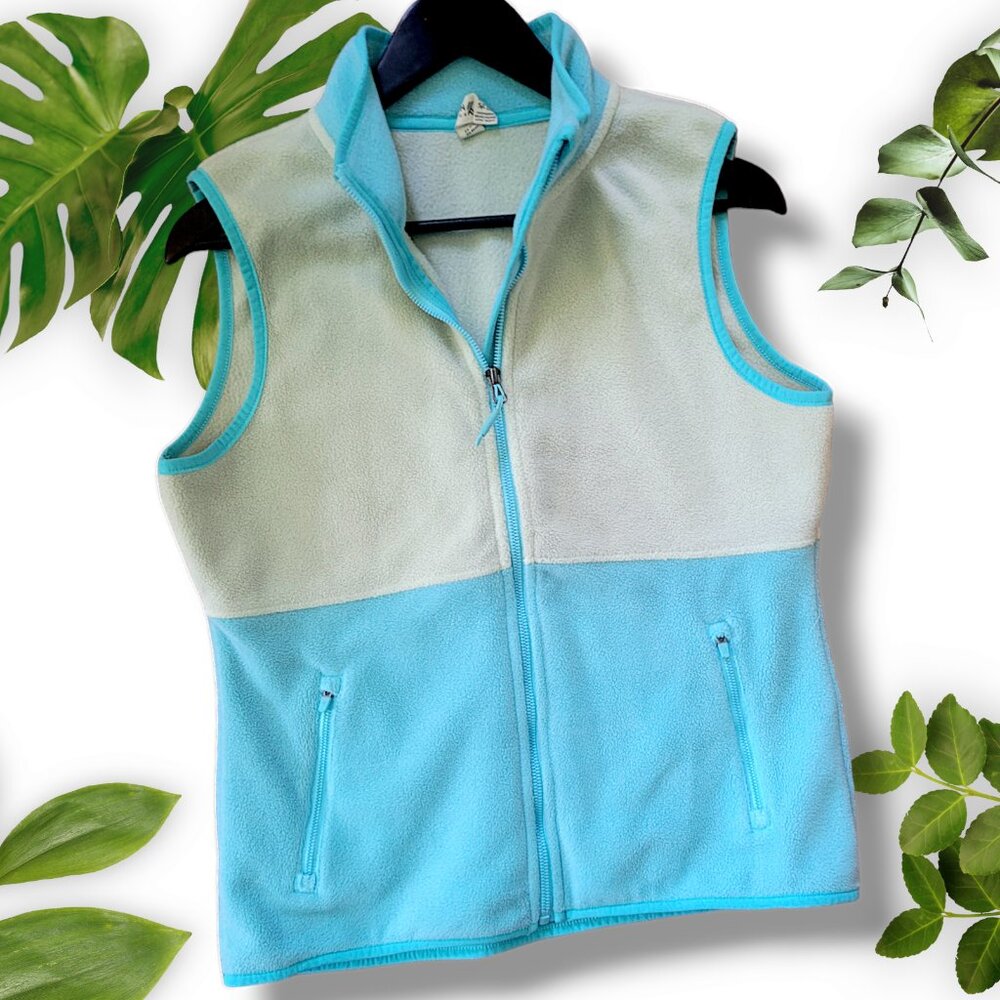 UrbanBlock Blue Green Fleece Vest, sz Medium